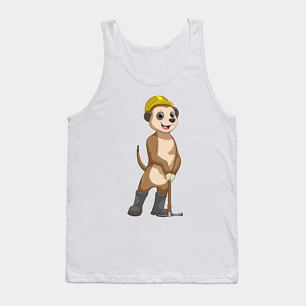 Meerkat as Miner with Pickaxe Tank Top by Markus Schnabel